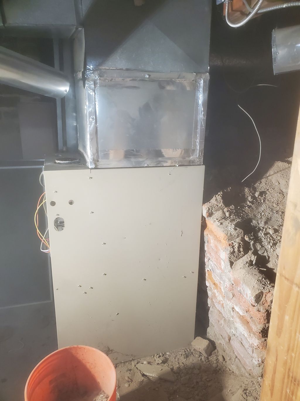 Retainer wall falling on the furnace in a 100 year
