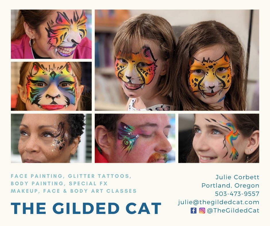 The Gilded Cat, Face Painting, Portland, Oregon