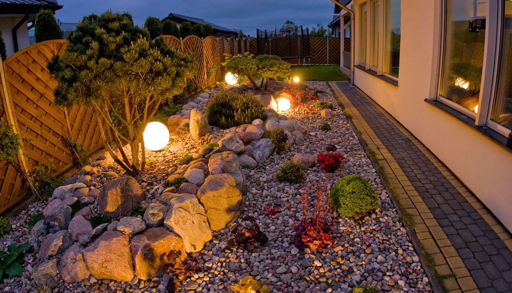 moon globes landscape lighting ideas