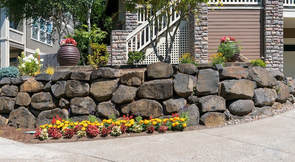 front yard retaining wall