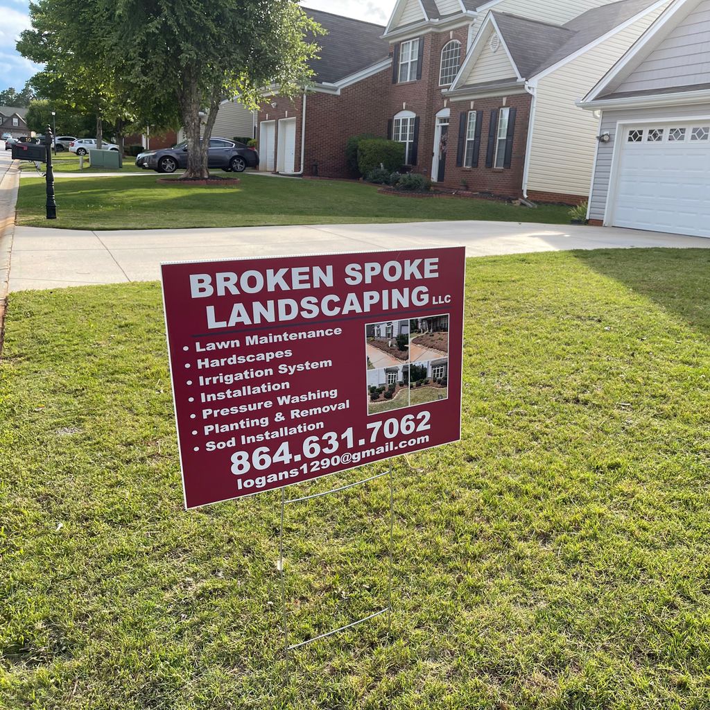 Broken spoke landscaping
