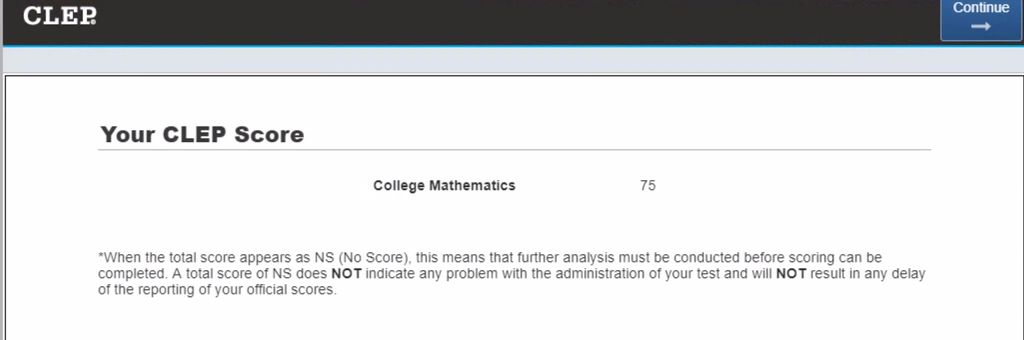 My student did amazing on his CLEP exam. 