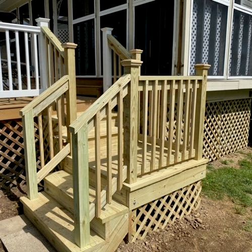 John built a new set of custom steps for our deck 