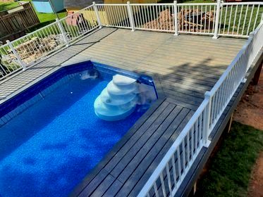Pool deck & rails installation