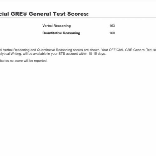 My student did amazing on his GRE. Great improveme