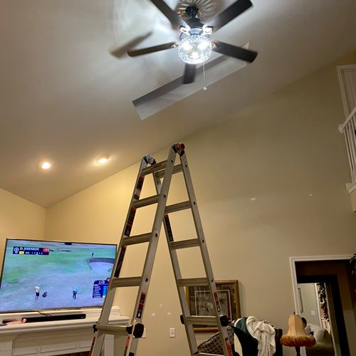 I hired Nader to install a new ceiling fan. He did