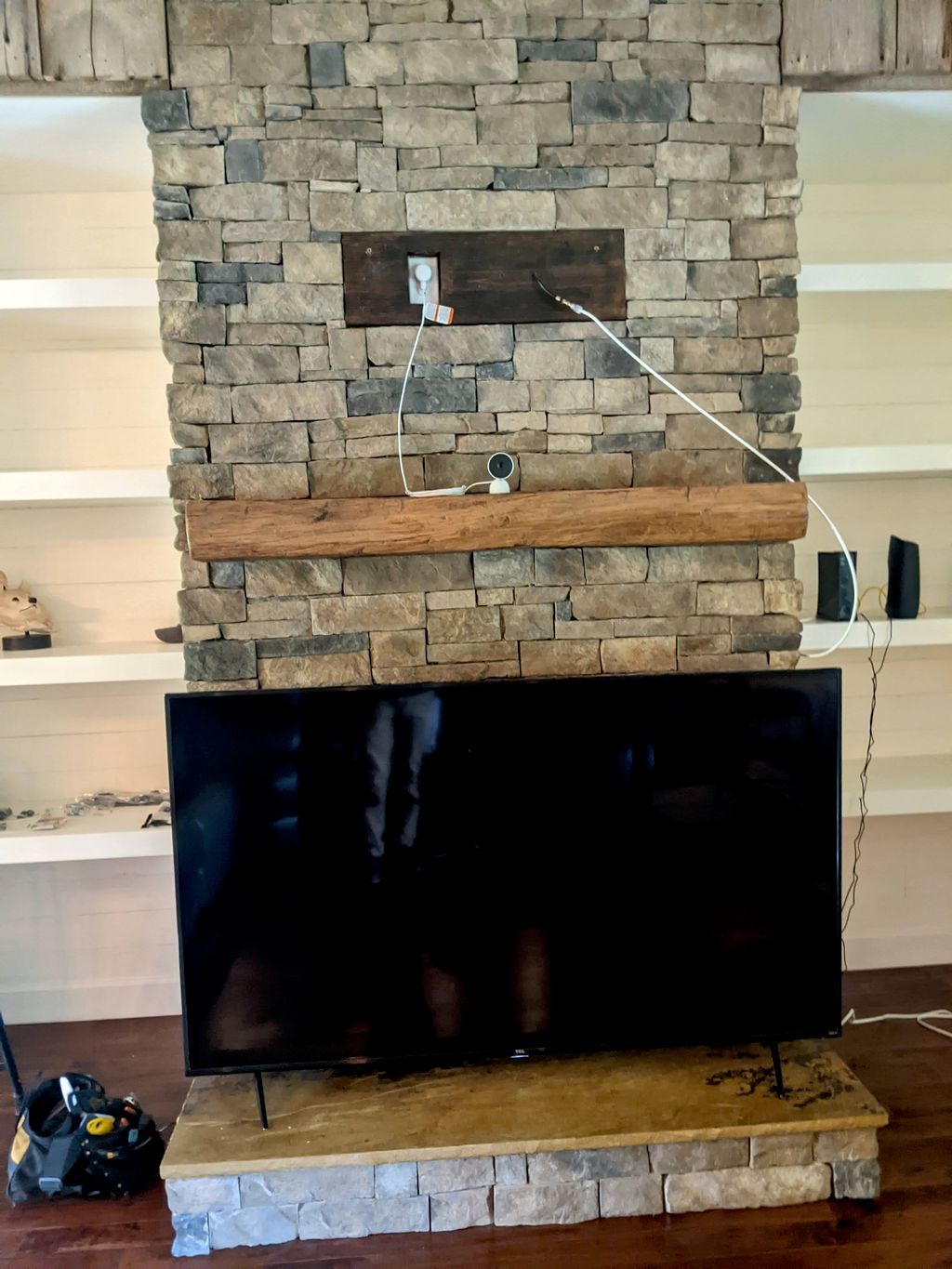 Beautiful TV in a less than ideal position. Before