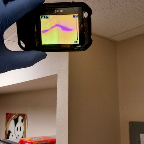 Thermal Imaging camera locating hidden ceiling lea