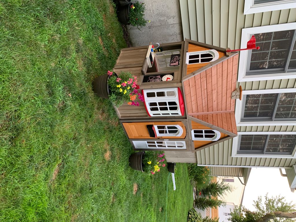 Mart put together a playhouse for my kids today, i