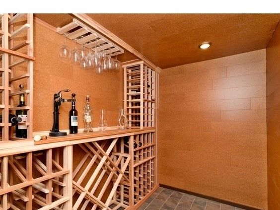framed room in cork flooring and had a custom wine