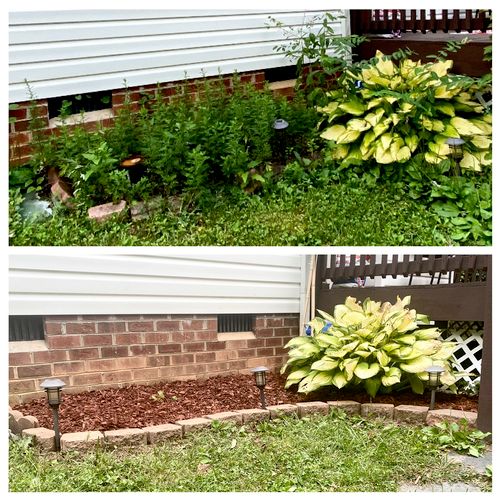 I am very pleased with my flower beds. Before and 