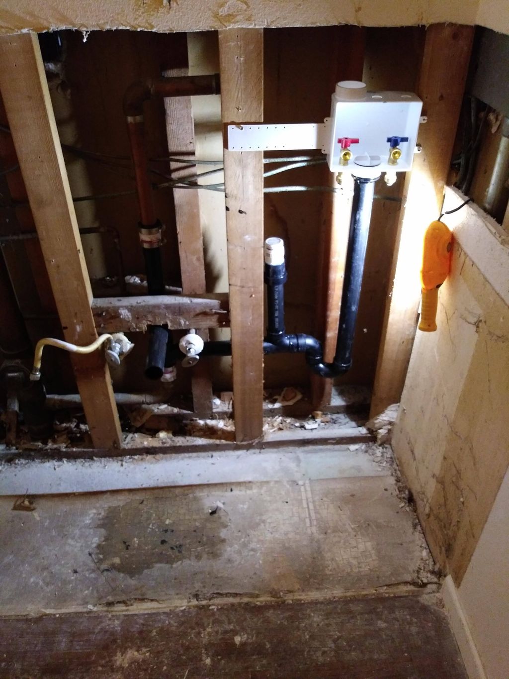 washer box rough in