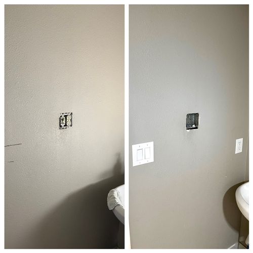 Remove existing switch and outlet to proper locati