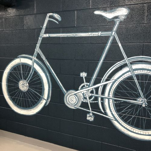 mural for Bike Room at Logan Apartments by Erin Mi