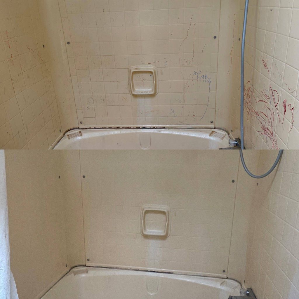 Artwork removal/deep clean bathroom (1 time clean)