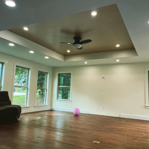 Brand new Living room addition with LED recessed l