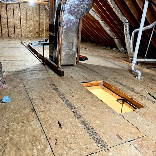 Adding subfloor make attic walkable and useable fo