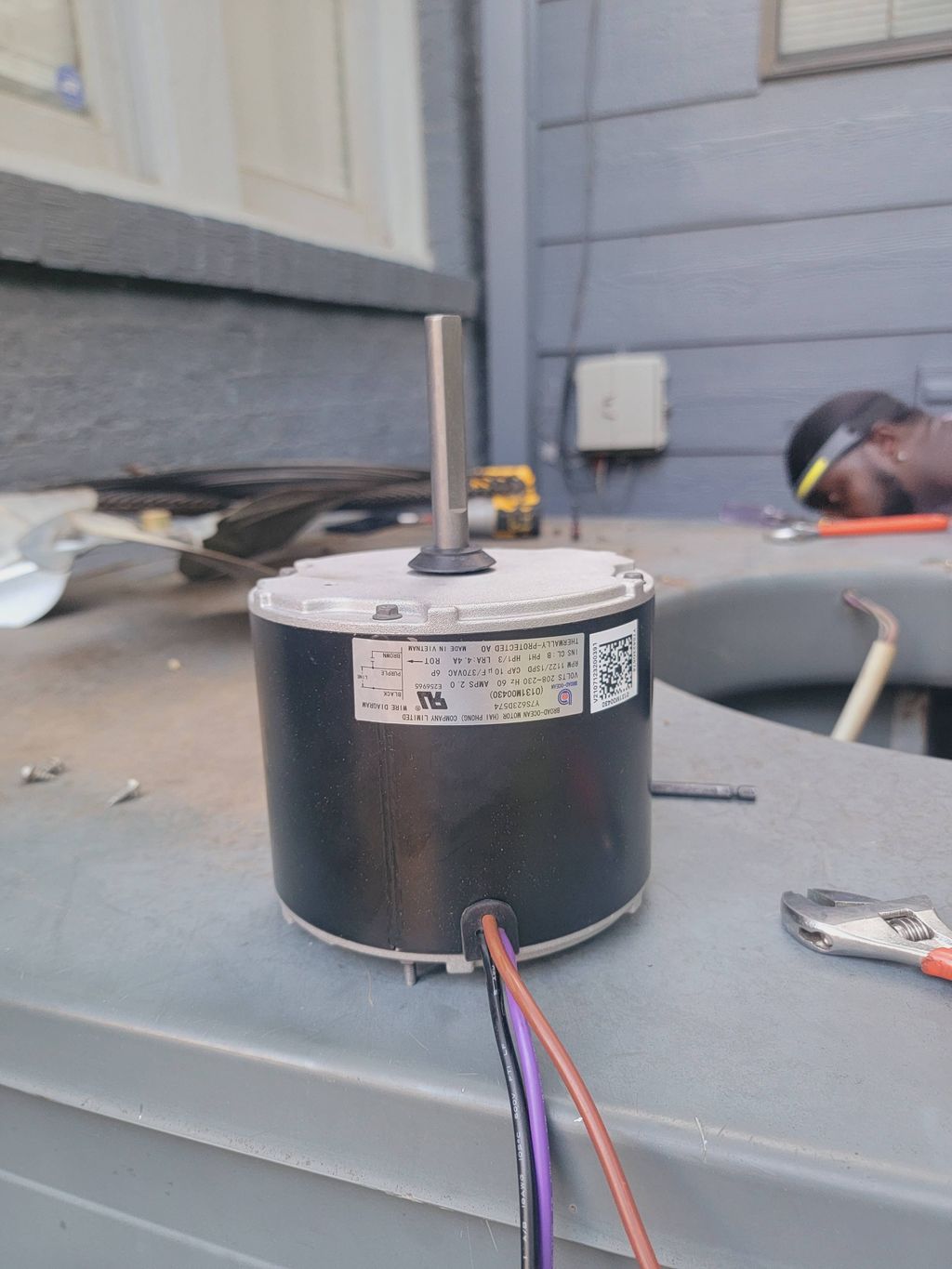 replaced new condenser fan motor