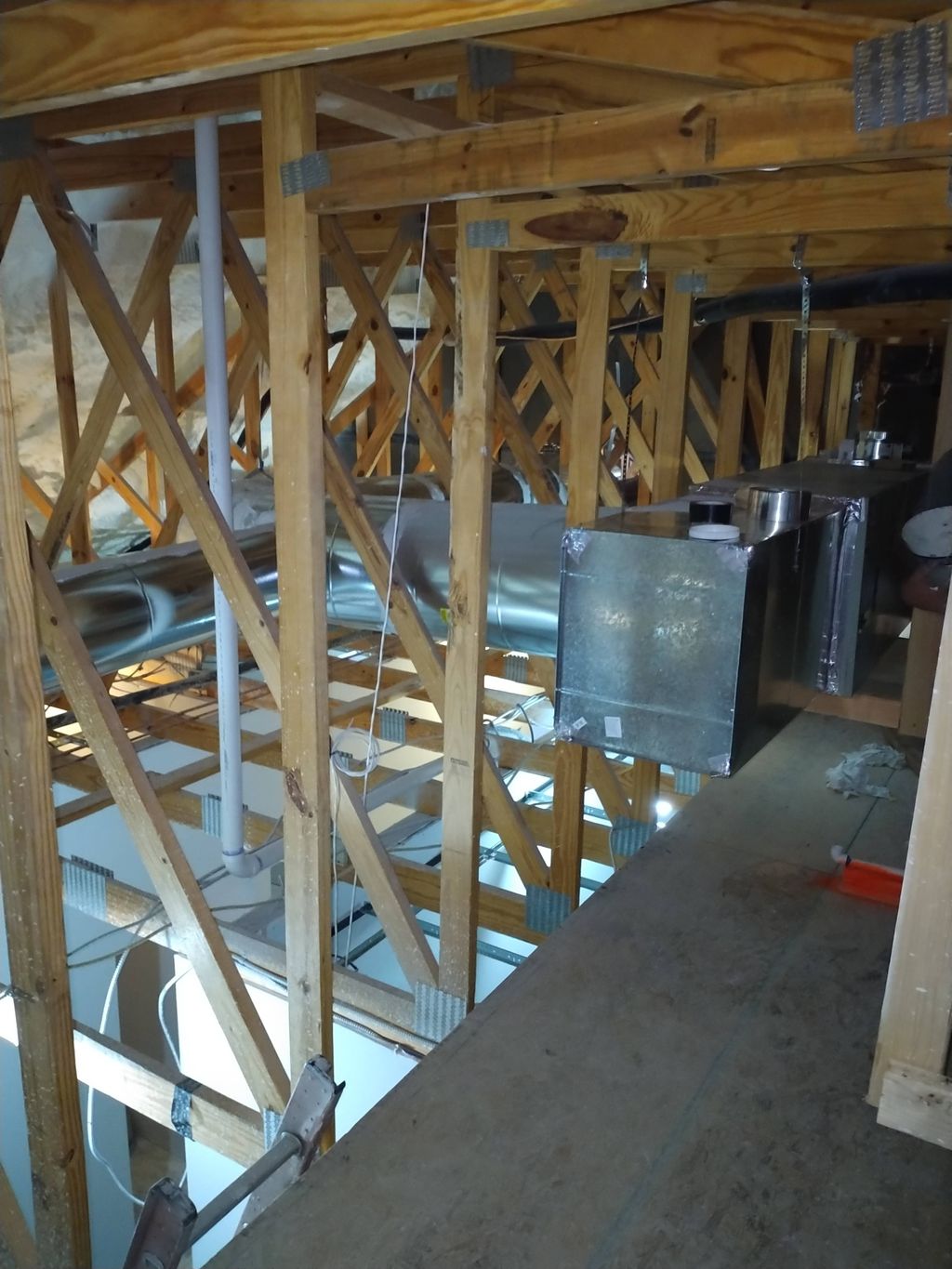 Trane installation with hard ductwork.