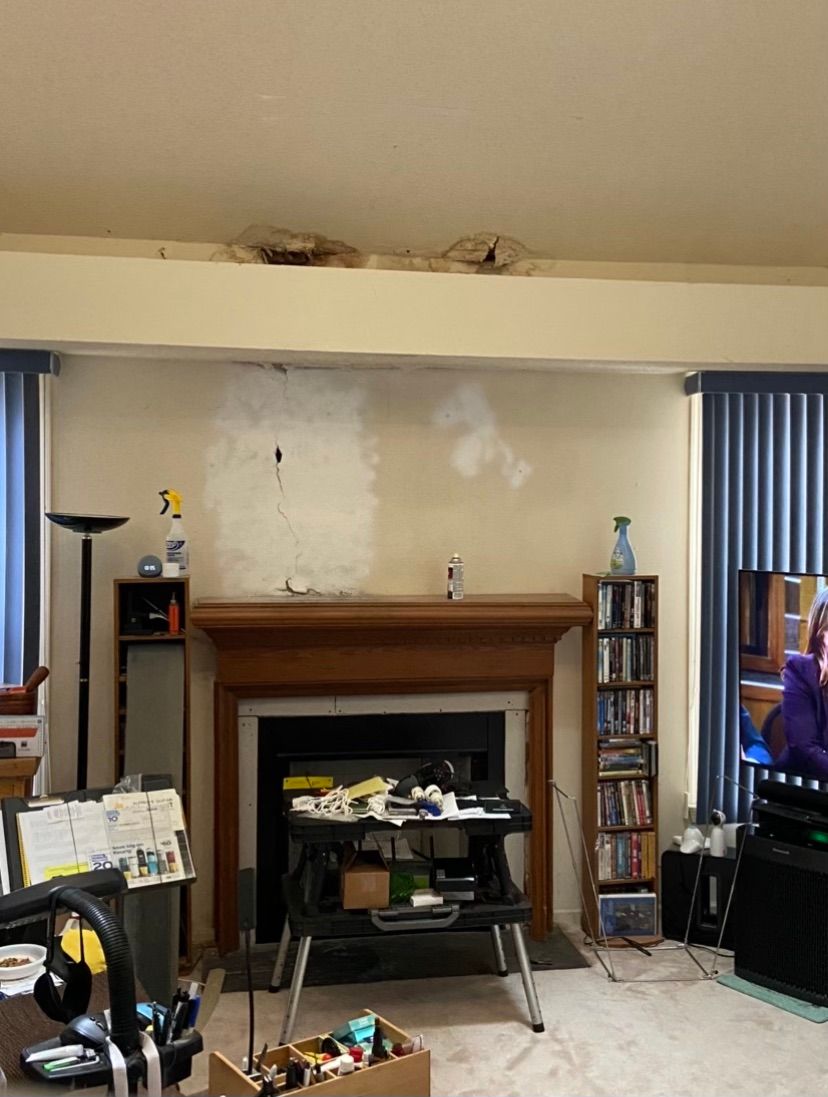 Before pic of drywall job