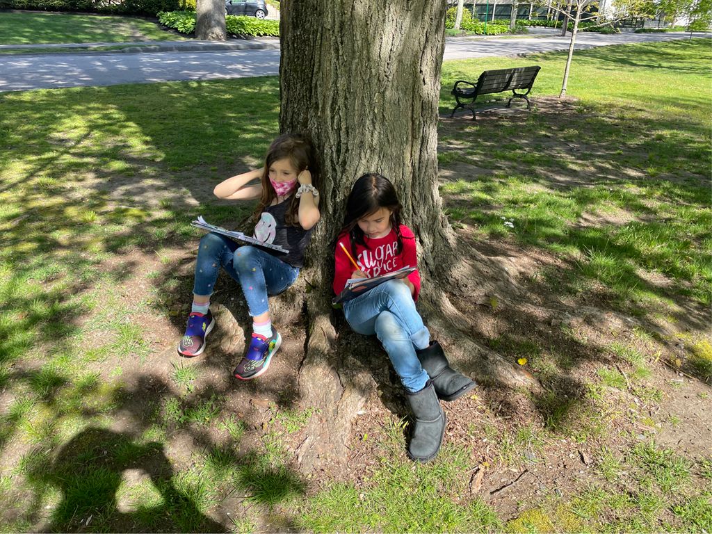 Writing outside on a beautiful day