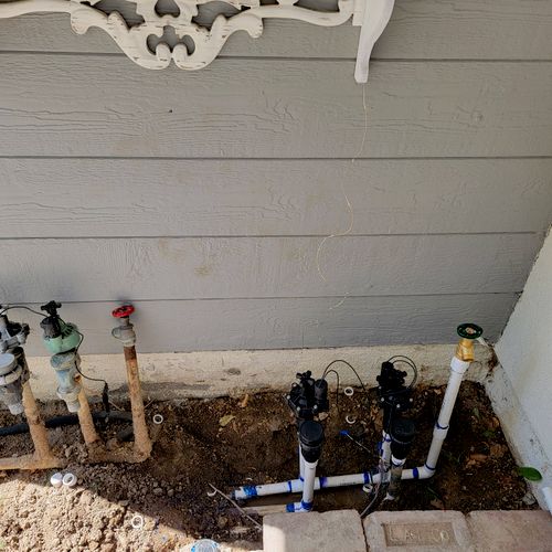 replace 3 leaking valves and hose water spigot