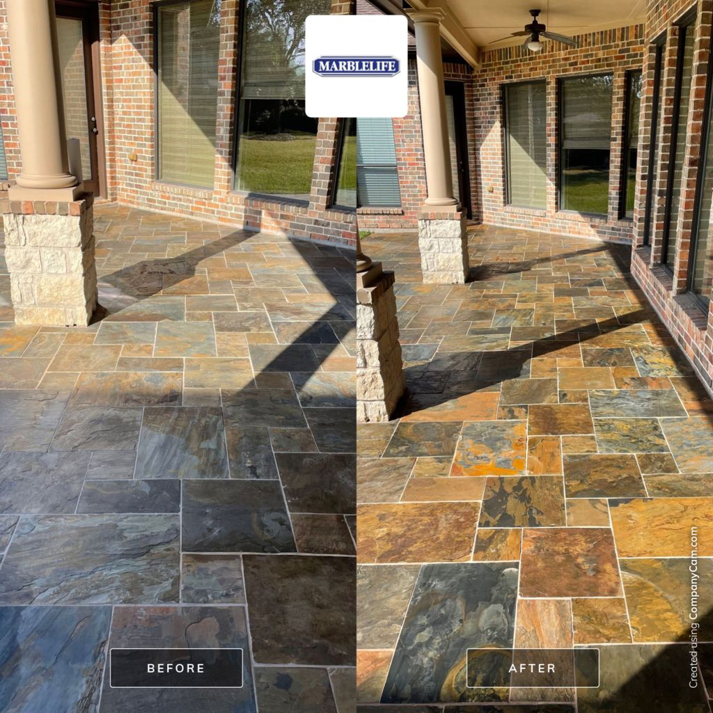 Repair grout on Slate