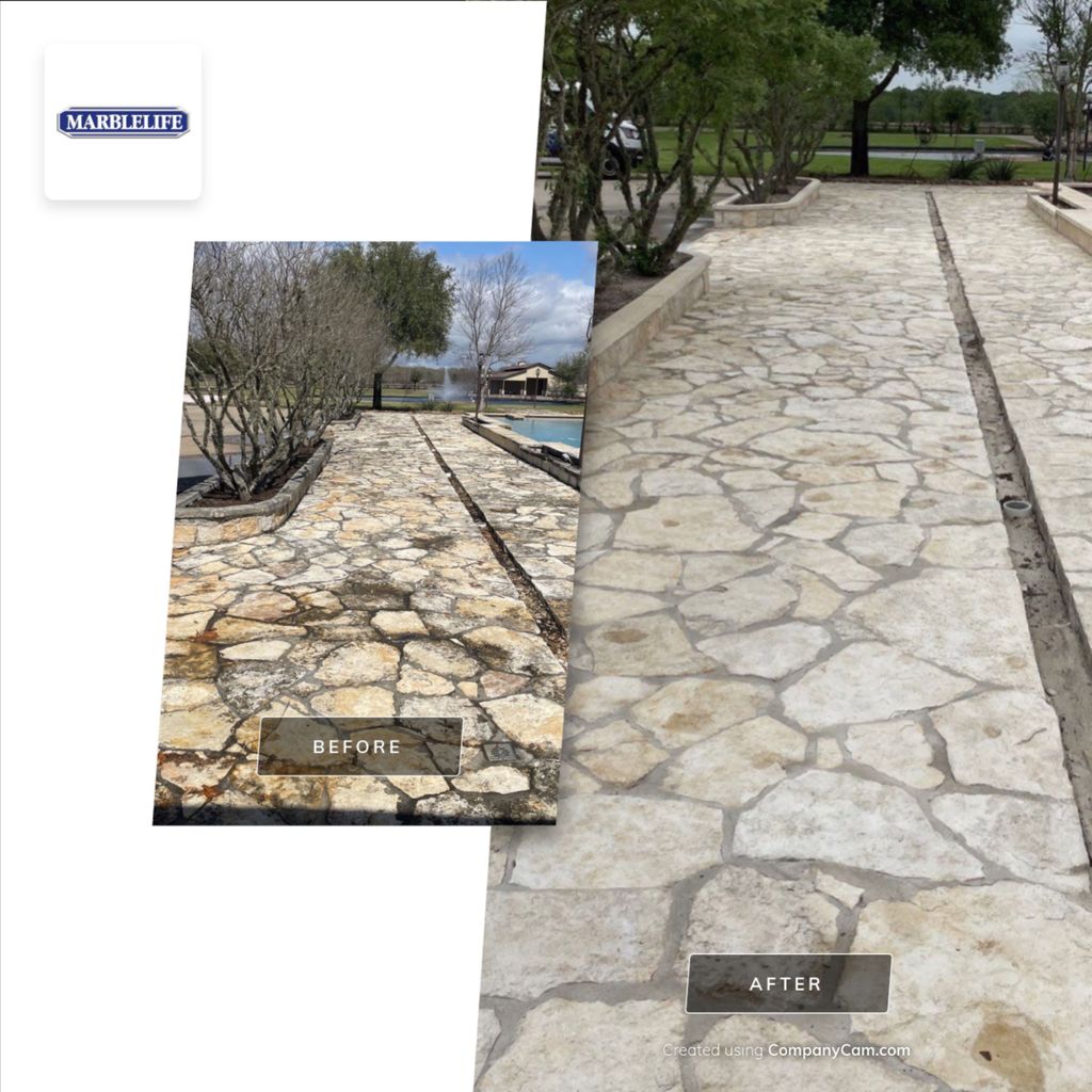 Pressure washed and sealed flagstone