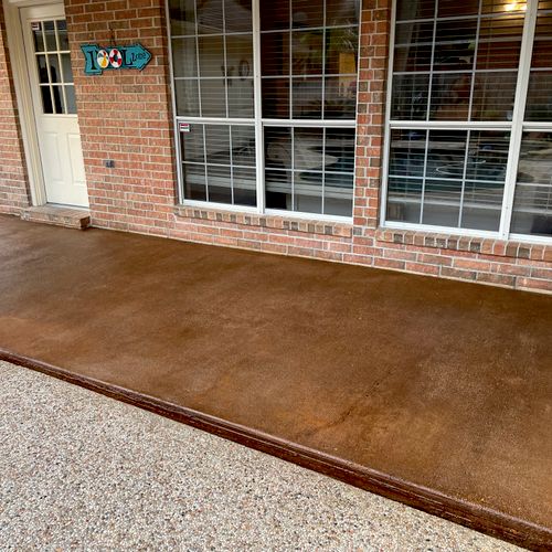 Acid stained concrete patio