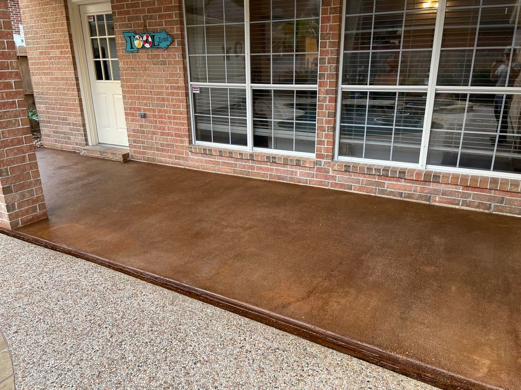 Acid stained concrete patio