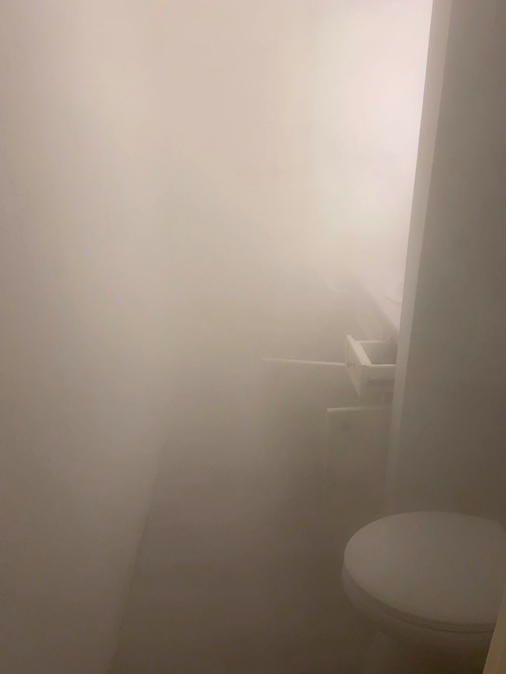 Dry fog  permeates all areas of the home or busine