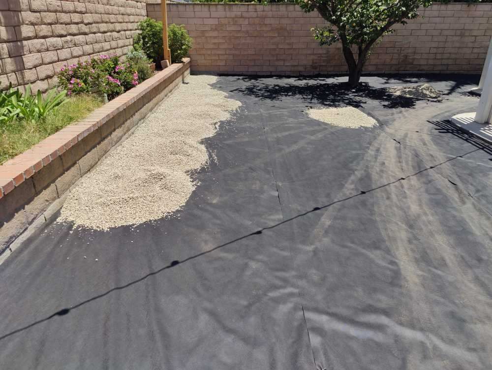 during the process before laying the gravel