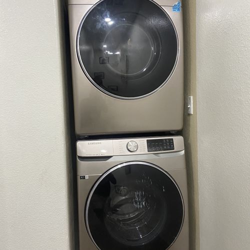 Installed washer and dryer in a tight space upstai