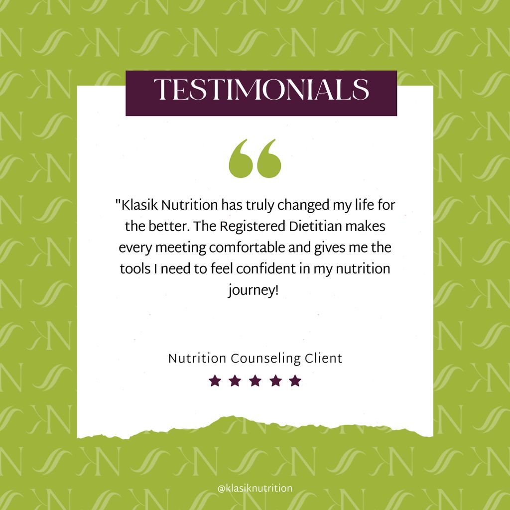 A wonderful testimonial from a Klasik Nutrition cl