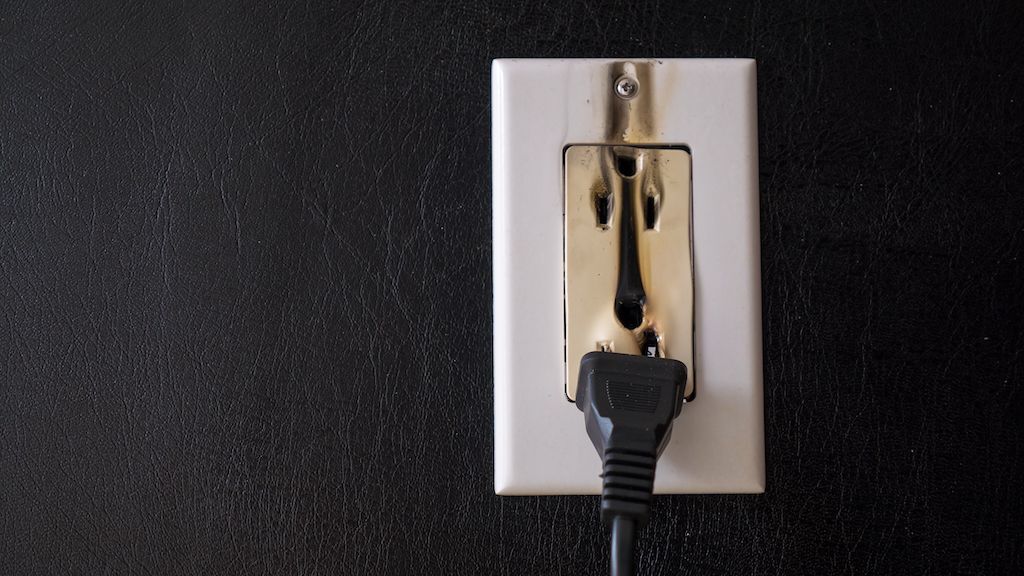 melted electrical outlet