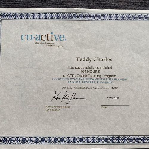 Co-Active coaching certificate