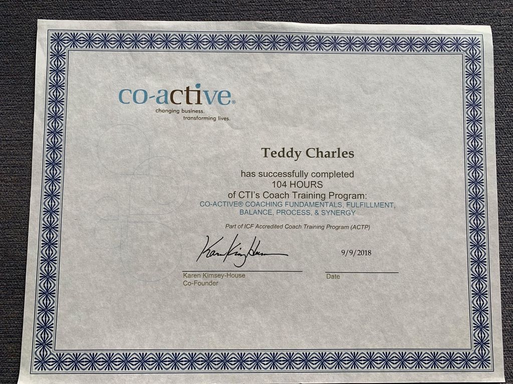 Co-Active coaching certificate