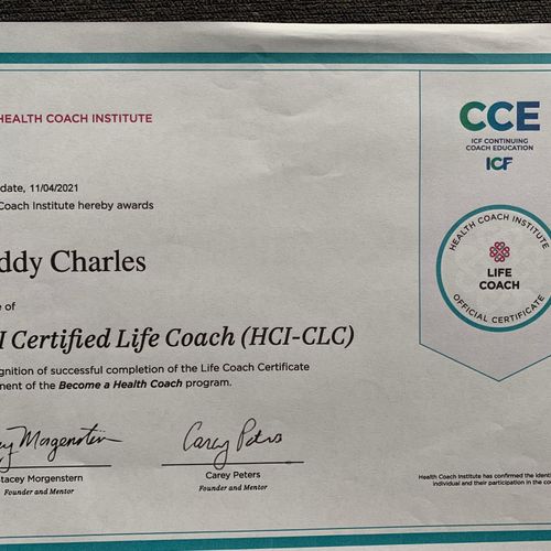 HCI Life Coach certificate