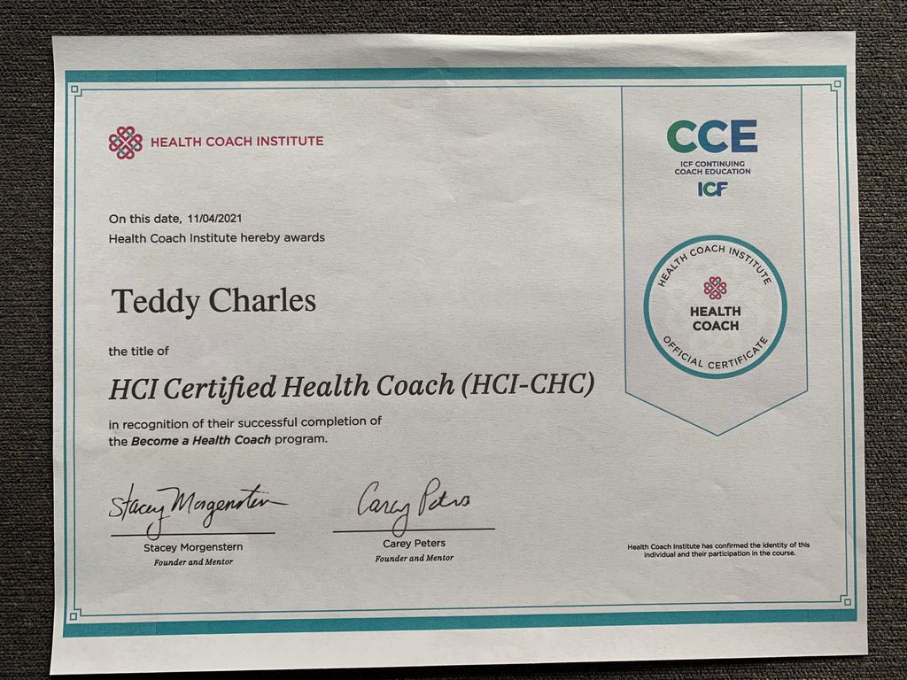 HCI Health Coach certificate