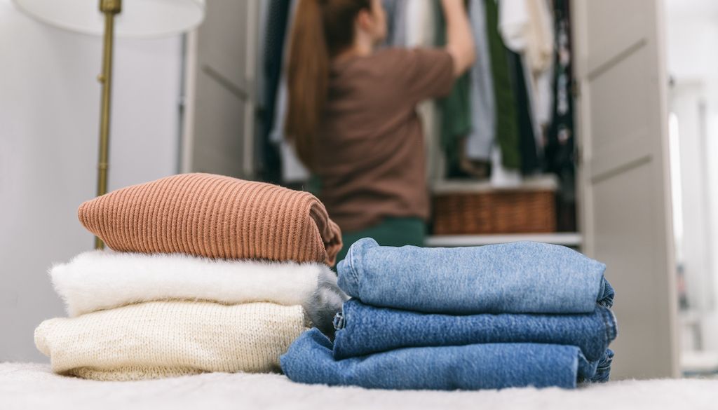 clothes in front of closet