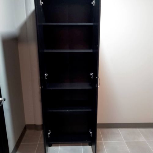 single cabinet assembly and install, less than 1 h