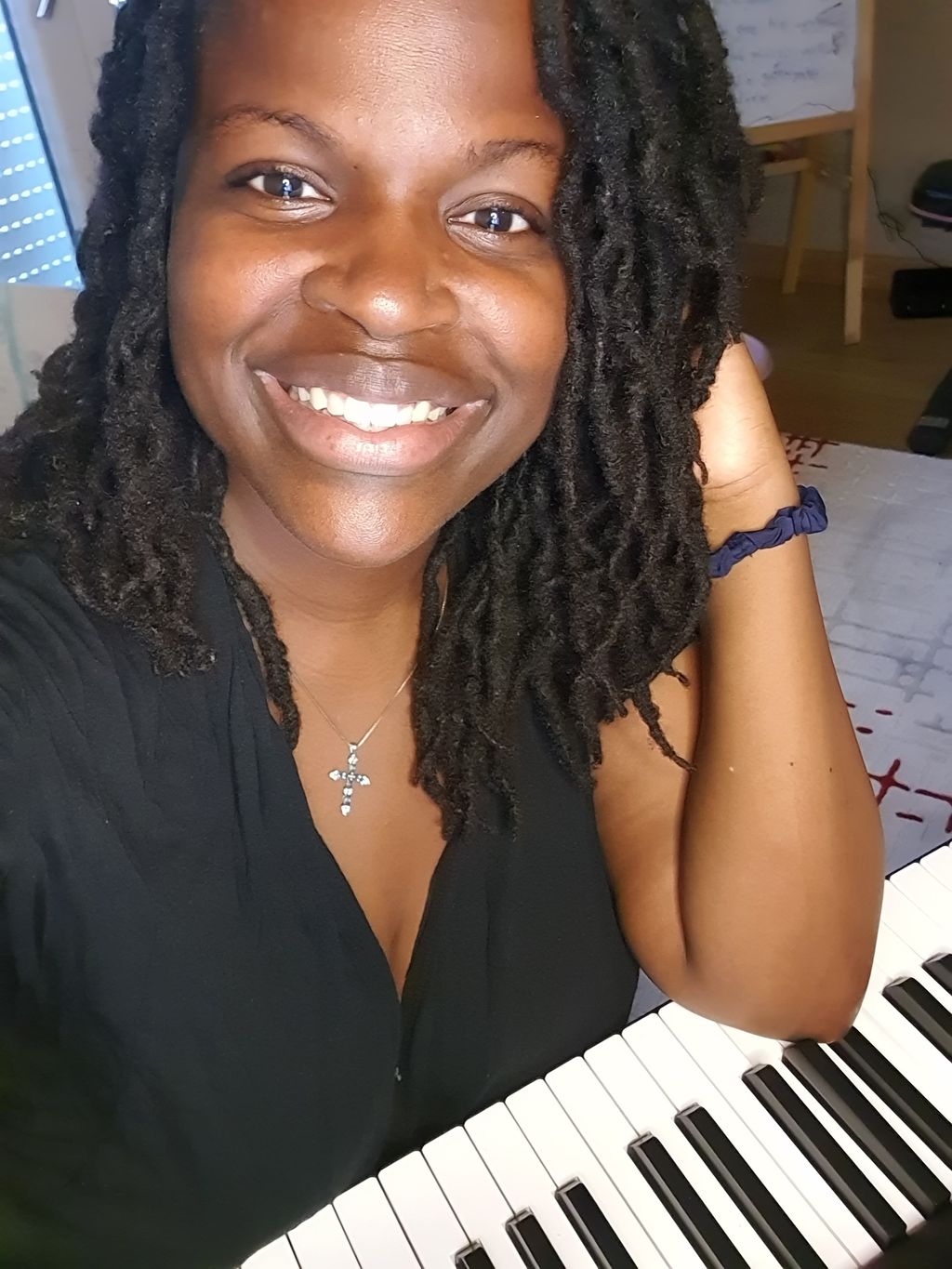 Adrienne at her piano PRESENT DAY 2022
