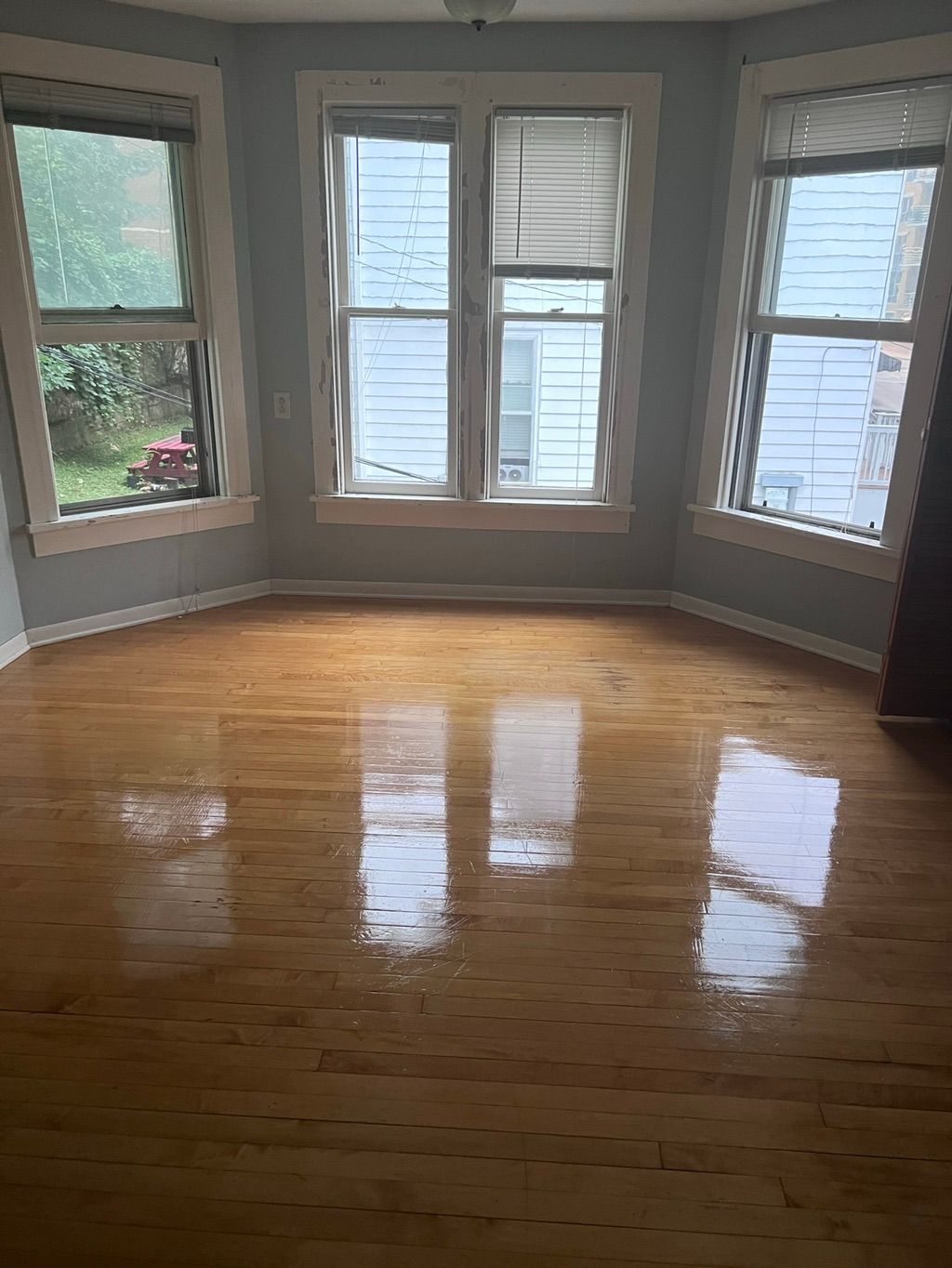 Floors, scrubbed, washed and polished 