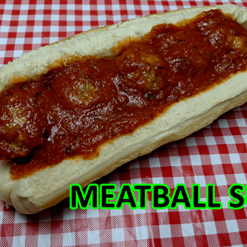 Italian style meatballs with herbed red sauce on a