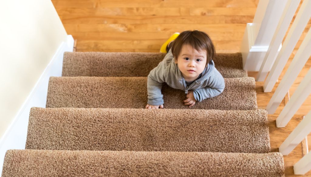 childproof stairs with carpet