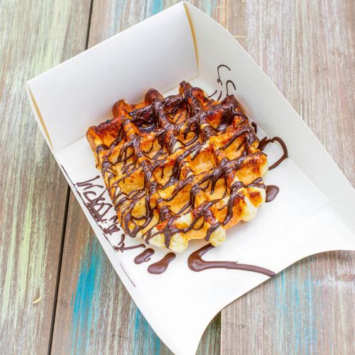 Waffle with Chocolate Drizzle