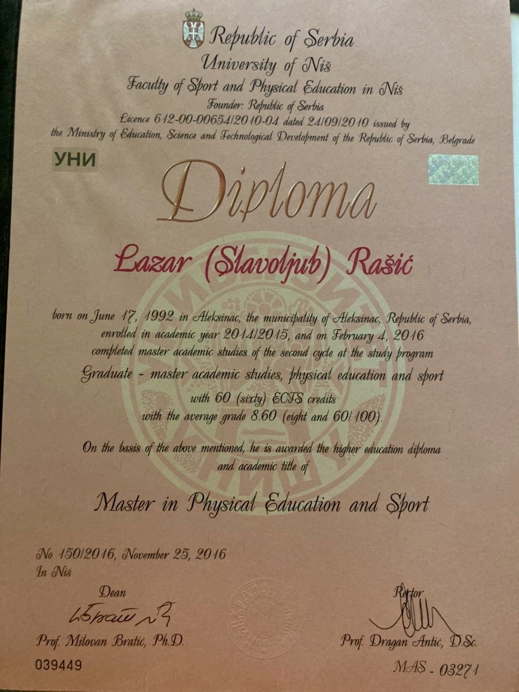 Master Diploma 