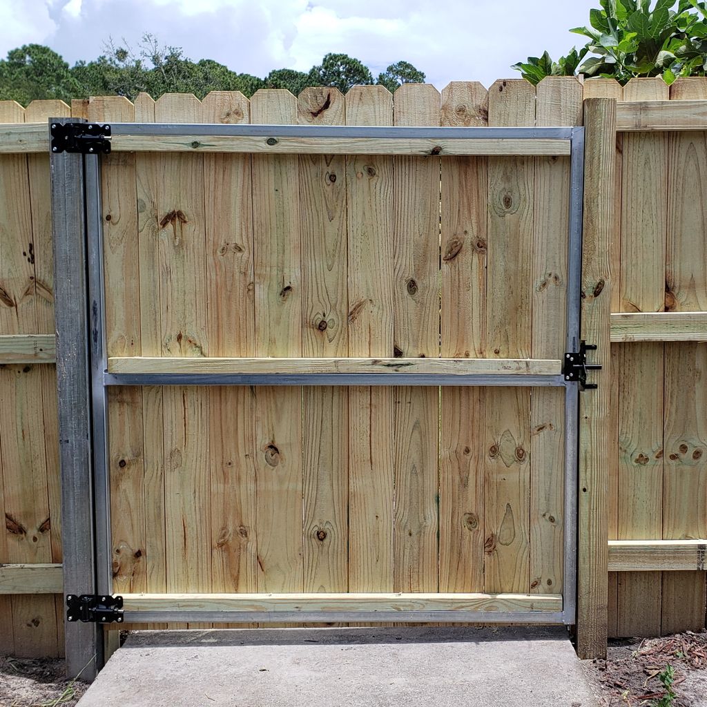 Inside of 6' tall Stockade Wood Gate