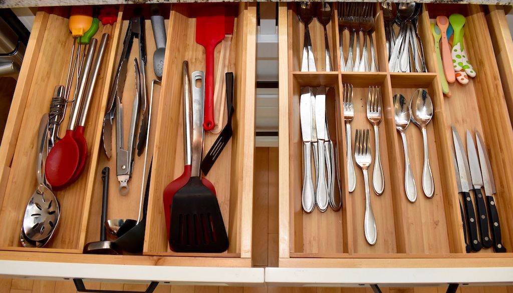 kitchen utensils in drawer