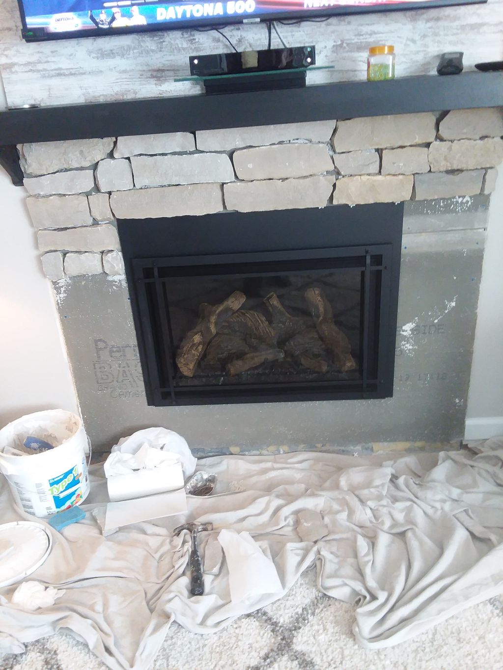 Project #2-Fireplace Remodel-Brick phase